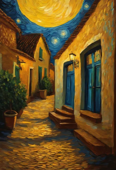 Make a version of van gogh girrasois with good quality, estilo noite estrelada de van gogh