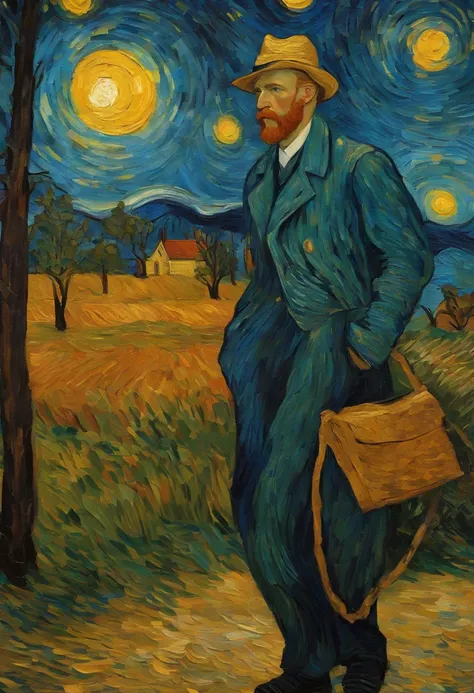 Make a version of van gogh girrasois with good quality, estilo noite estrelada de van gogh