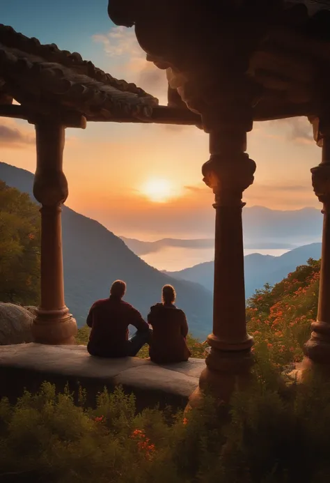 Two people sit and watch the scenery