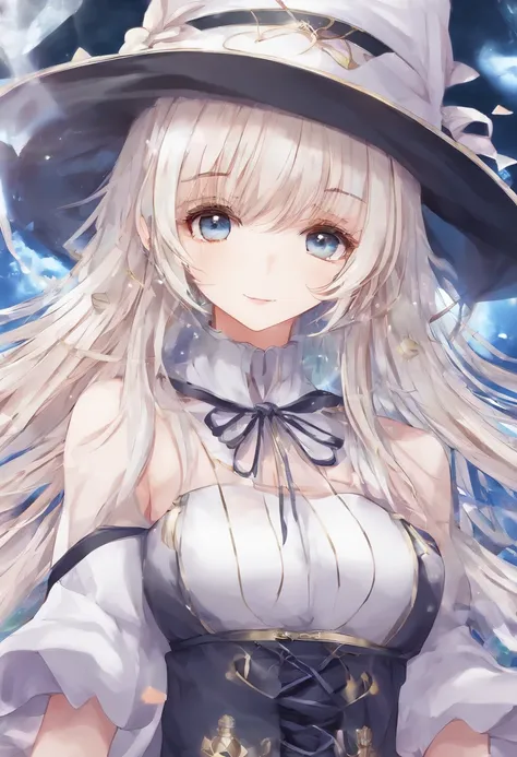 White magician，14 year old loli girl，Tsundere，medieval clothing，，The expression is cold，All over the body。