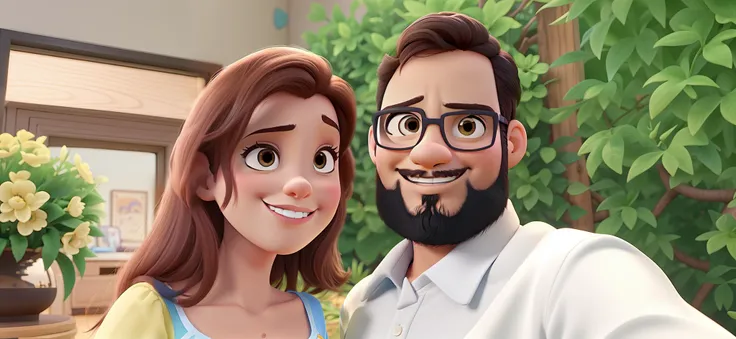 Casal estilo Disney pixar, alta qualidade, melhor qualidade