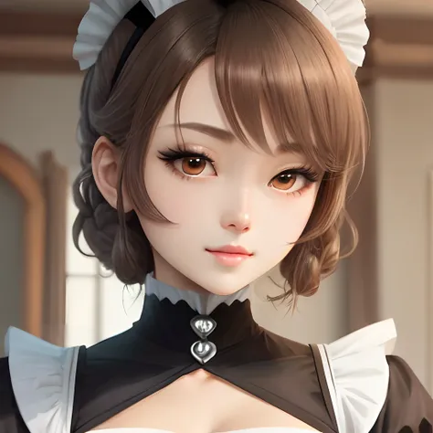 Beauty Close-up Maid Outfit Hypnosis Palace Anime Style