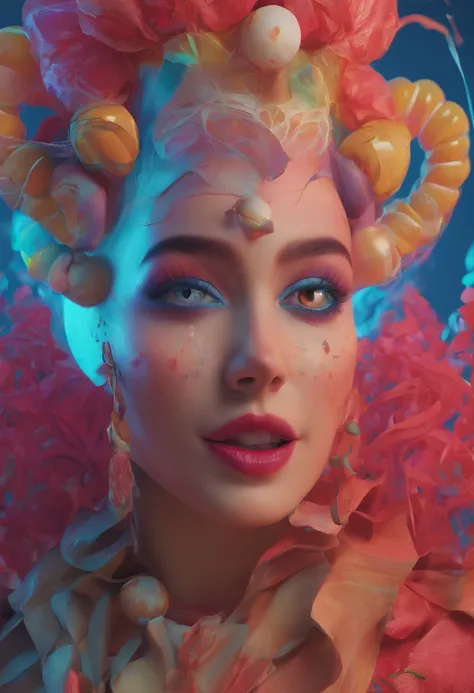 casey weldon （casey weldon） Surrealist art skull clown demon concept art portrait, Olga Kvasha, Miho Hirano, super-fine、Intricate Gothic Art Trends Art Station Ternary Colors Unreal Engine 5 Detailed matte painting, deep colour, Fantastical, intricately de...