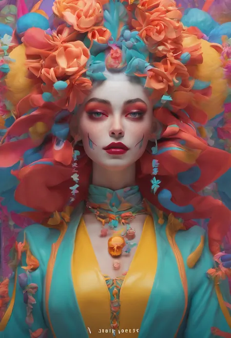 casey weldon （casey weldon） Surrealist art skull clown demon concept art portrait, Olga Kvasha, Miho Hirano, super-fine、Intricate Gothic Art Trends Art Station Ternary Colors Unreal Engine 5 Detailed matte painting, deep colour, Fantastical, intricately de...