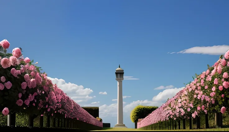 Rose Garden、A rose flower、blue-sky