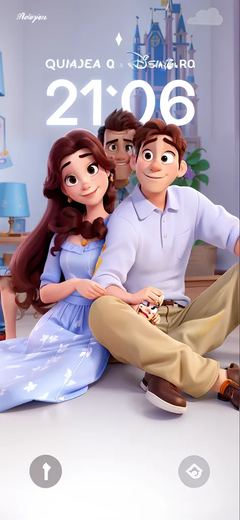 casal homem e mulher no estilo Disney Pixar, alta qualidade, melhor qualidade