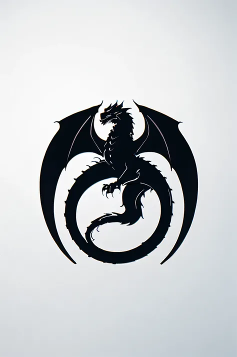 Theres a dragon flying through the air with a circular shape, dragon centered, black dragon, european dragon, Dragoned, dragon in the background, art of dragon, Ancalagon o Preto, Cobra, dragon snake with wings, dragon with scars, Design draconiano, A maje...