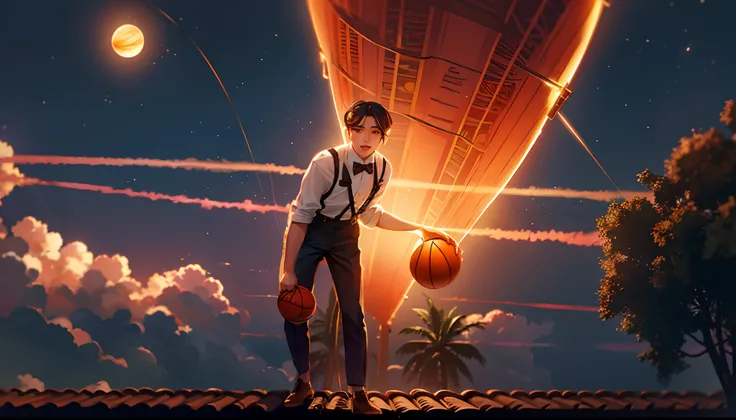 the sunset，eventide，middle parted hairstyle，Suspenders，Left-handed basketball，meteors（Swipe left），Lychee tree