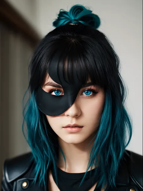 Blue Eyes, Blue Hair, Eye Patch, Long Hair, Black Skin, Knight