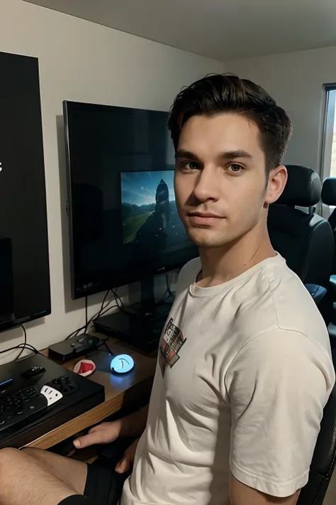 background change, natural man face, gaming stream room.