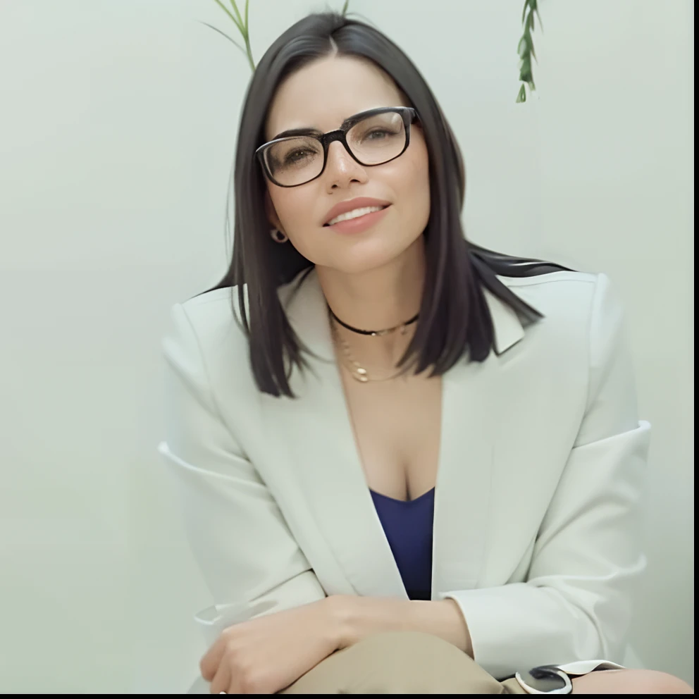 Woman in glasses sitting on a stool with a white jacket, fernanda suarez, Valentina Embaralhamento, Alanis Guillen, julia fuentes, Directed by: Nandor Soldier, Magda Torres Gurza, Lorena Avarez, Malika Favre, by Amelia Peláez, Adriana DXIM, Anos Imane, and...