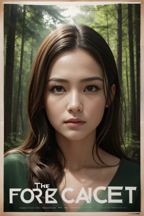 the forest，realistic，realistic face, clear face, old poster