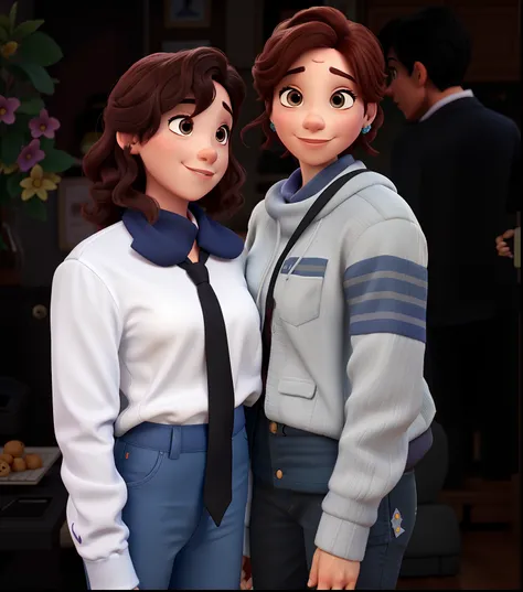 Casal lesbico apaixonado igual aos filmes Disney Pixar