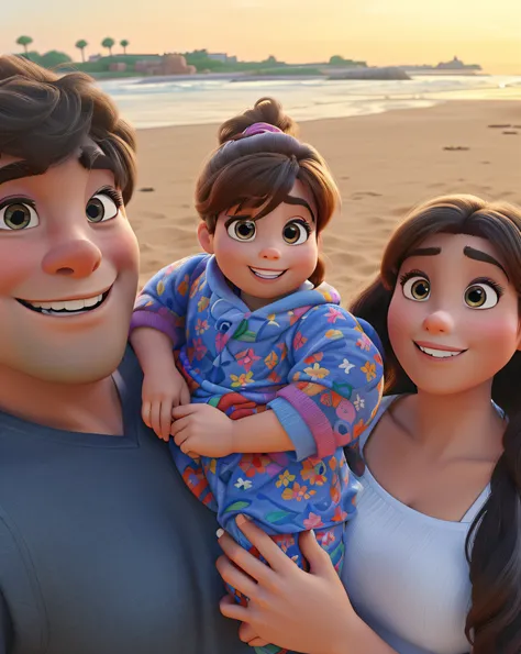 A Disney Pixar-style family, alta qualidade, melhor qualidade