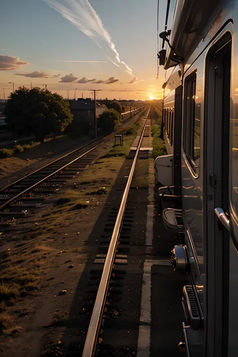 Sunset view from train