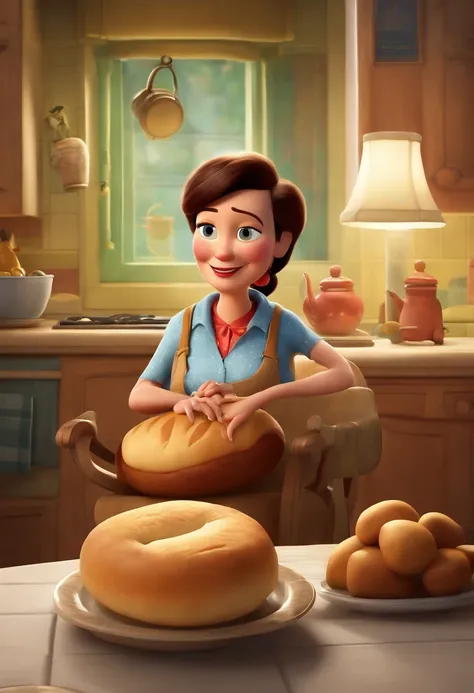 A Disney Pixar movie poster of Toy Story, featuring a 71-year-old lady, short, chubby, with very young and light brown skin, black hair with a shoulder-length cut, dark brown eyes. She is a very loving grandmother, who takes care of everyone, and loves to ...