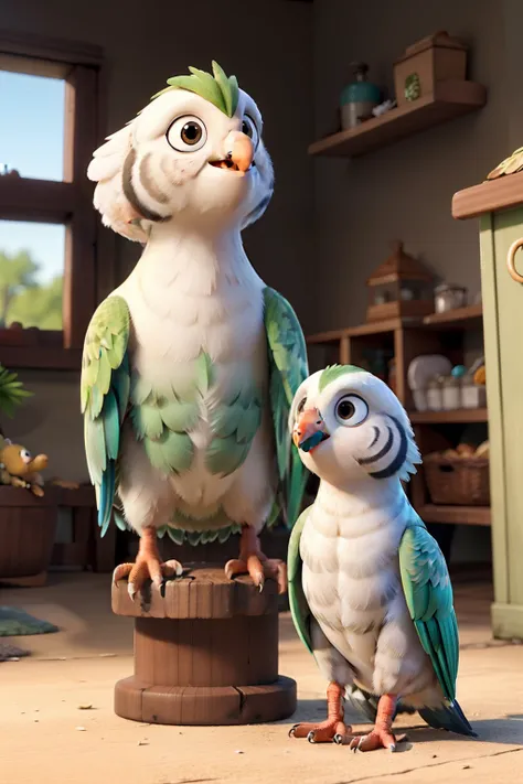 cockatiel next to a parakeet