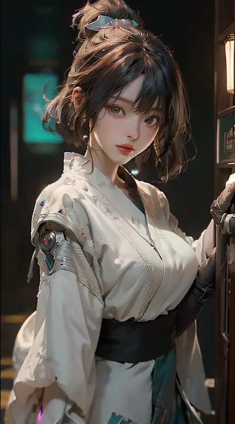 ((best qualtiy)), ((tmasterpiece)), (the detail:1.4), 。.3D, A beautiful cyberpunk female image,house wife，hdr（HighDynamicRange）,Ray traching,NVIDIA RTX,Hyper-Resolution,Unreal 5,Subsurface scattering、PBR Texture、post-proces、Anisotropy Filtering、depth of fi...