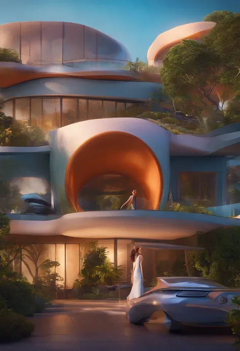 Um arquiteto de sonhos futurista, mas realista, inspired by Pixar animation, de perto. The character takes center stage with captivating facial expressions, oferecendo um toque de irrealidade.