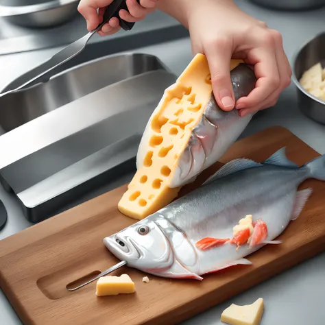 Filleting fish with cheese slicer