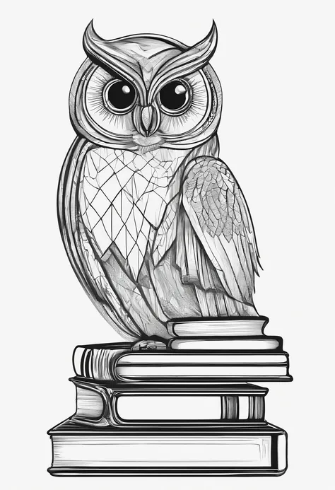 Logo, Glass owl sitting on books, whitebackground, A kind look