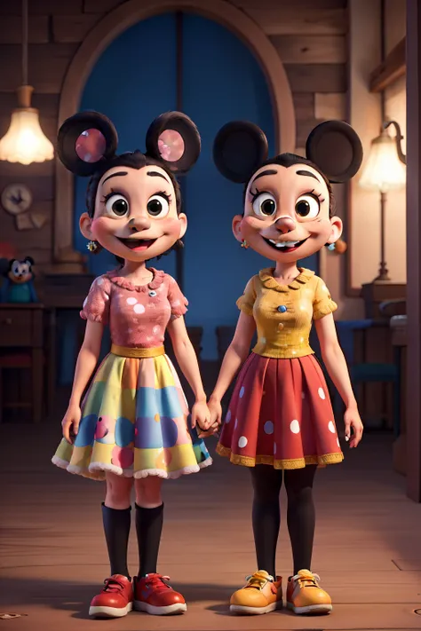 Mickey e minnie estilo Disney pixar