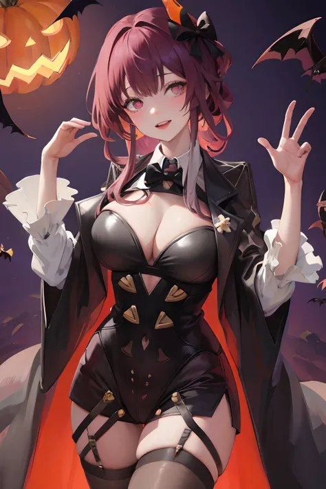 masterpiece, best quality, highres, aakafka, Halloween, Halloween vibe, dark, Halloween costume,