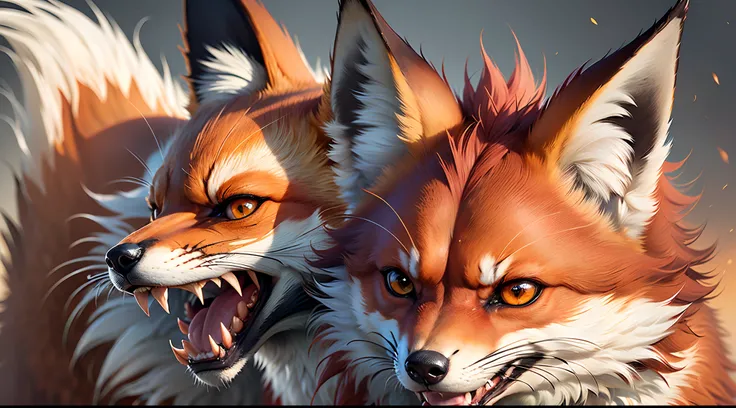 Angry fox face