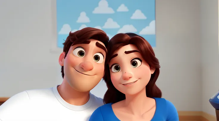 Um homem e uma mulher estilo disney pixar, alta qualidade, melhor qualidade