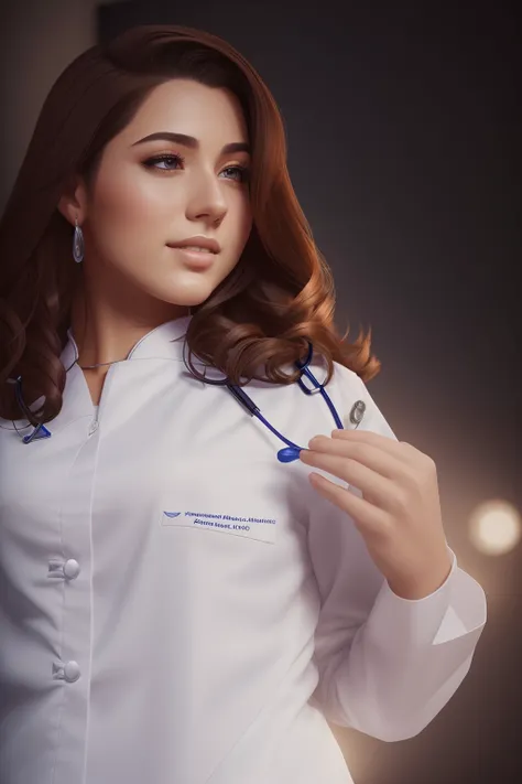 photo of a gorgeous young doctor wearing a doctors outfit in the style of stefan kostic, realistic, sharp focus, 8k high definition, insanely detailed, intricate, elegant, art by stanley lau and artgerm