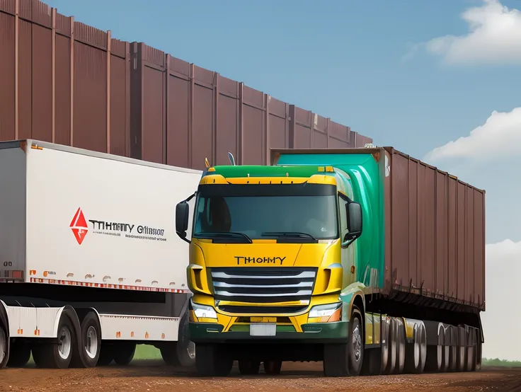 Make a truck loaded with metals with the Thasmey Metals logo