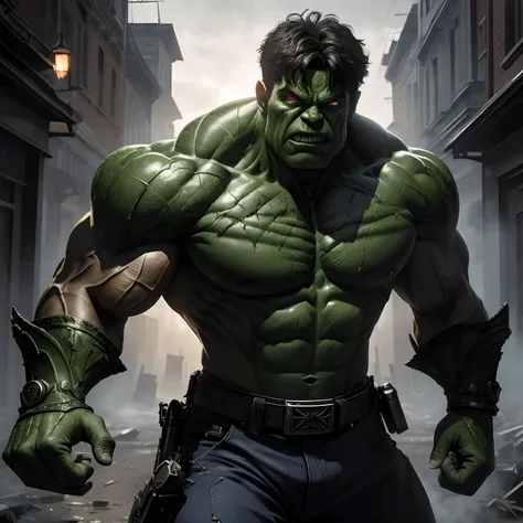 (8k, RAW photo, best quality, masterpiece: 1.2), ultra detailed, authorial art, photo-realistic: 1.37, upper body shot, ((original uniform: 1.2)), model, zombie hulk , film grain, action pose, a perfect face, intricate details, dramatic light,