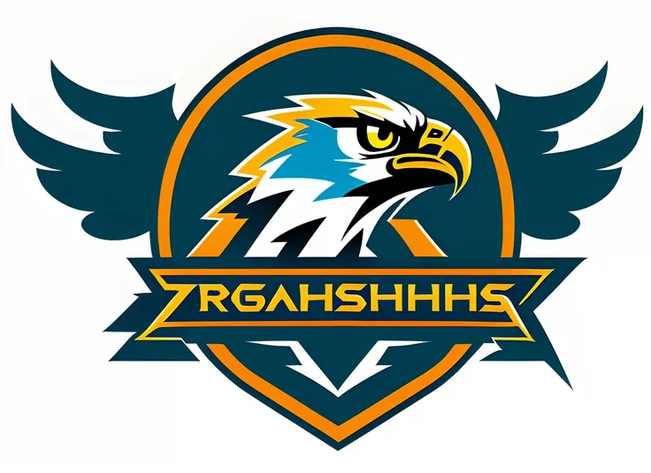 Make a logo for a high school leadership team that include thunder and a hawk. cartoon style no people and no words