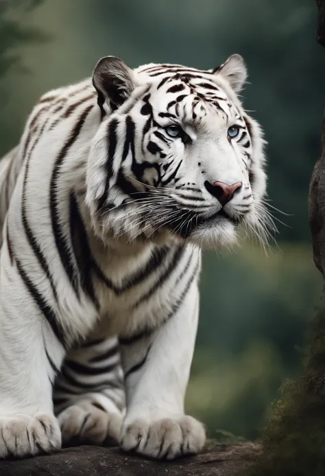 (8K, RAW photo, Best quality, Masterpiece:1.2), (Realistic, photo-realistic:1.37),the white tiger