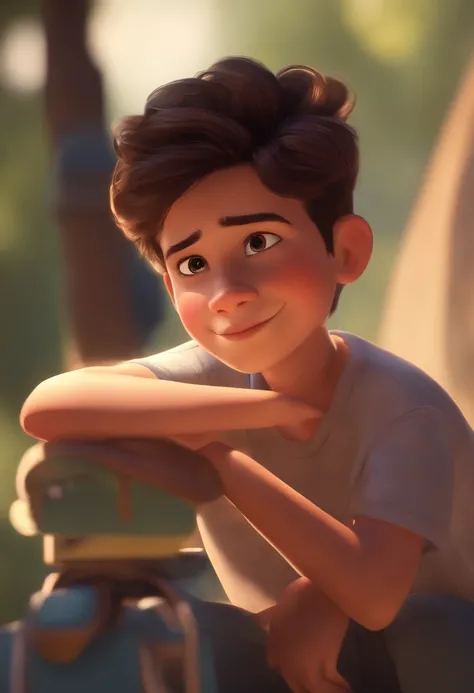 Image of a boy for a story in a YouTube video in Pixar format, Hes the little allabester, Hes the class leader, Hes outgoing, Playful and gets up for a lot of things