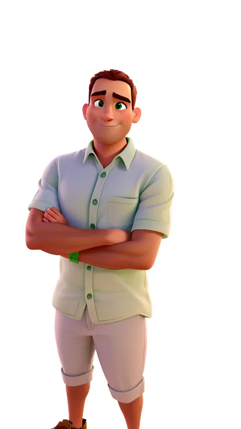 Um homem ccareca, de olhos verdes estilo Disney pixar, alta qualidade, melhor qualidade