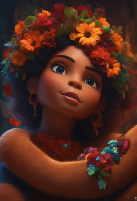 Criar um personagem no estilo pixar dentro de um jaleco. personagem morena