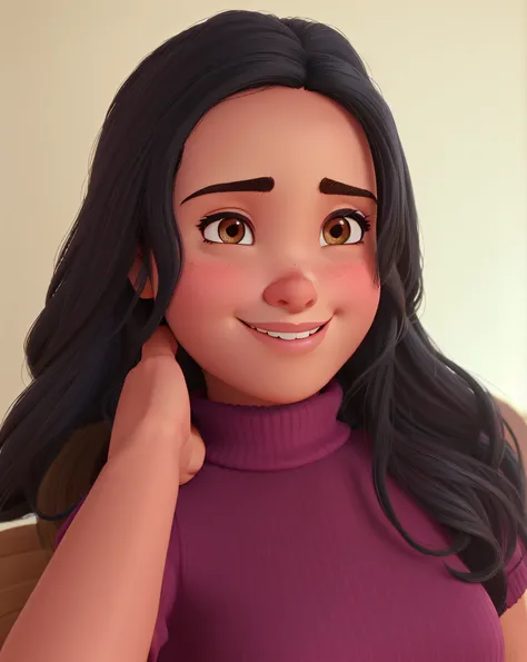 uma mulher morena  estilo disney pixar , alta qualidade melhor qualidade como profissonal design grafico