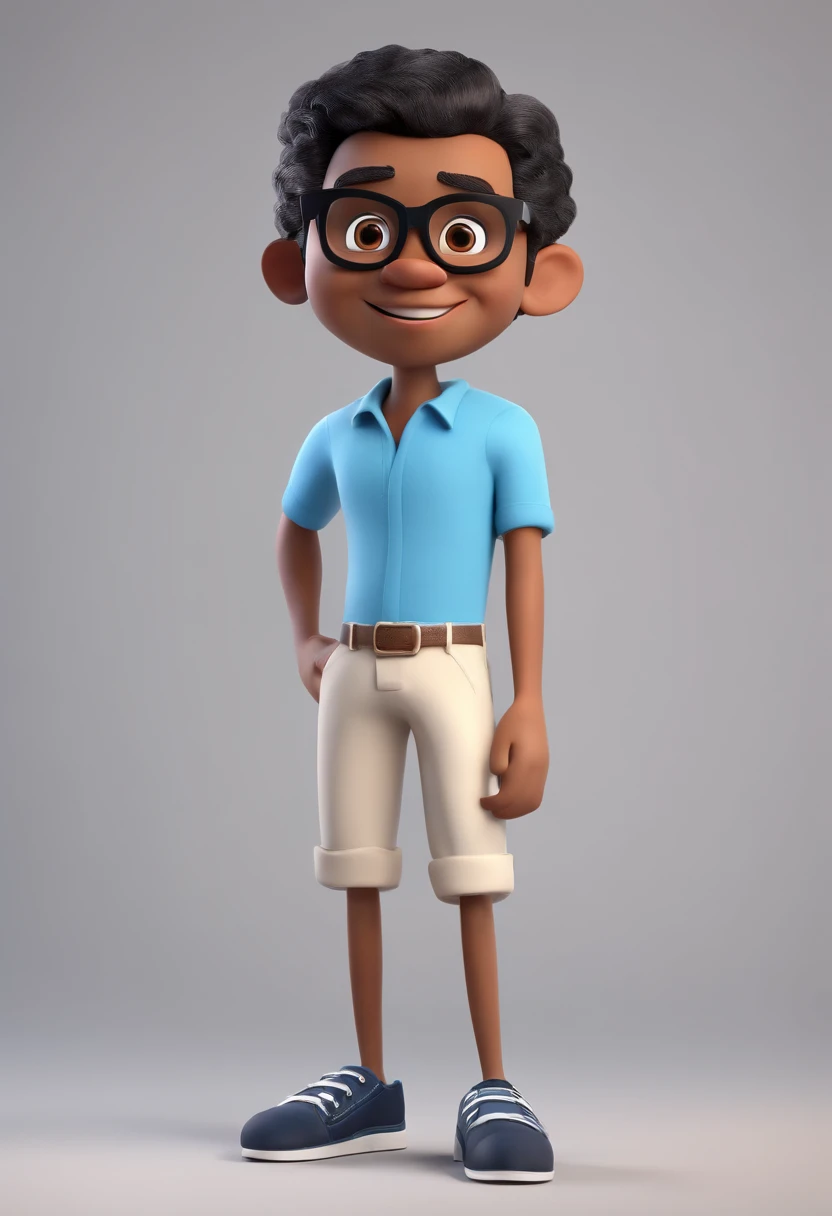 cartoon character of a man with black glasses and a blue shirt, animation character, Stylized character, animation style rendering, 3D stylized, Arnold Maya render, 3d stylized rendering, toon rendering keyshot, 3D Character, 3D Character , Stylized 3D Ren...