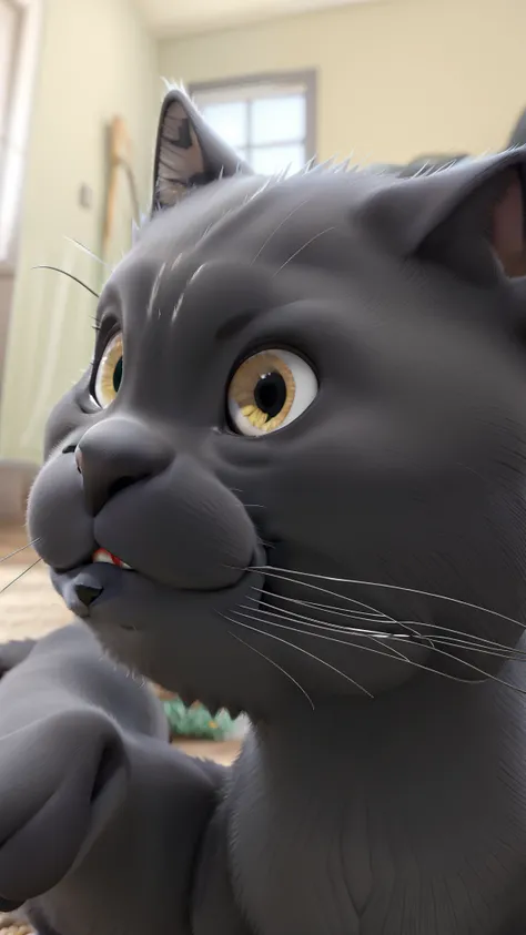 O gato preto Onix no estilo Disney pixar cartoon