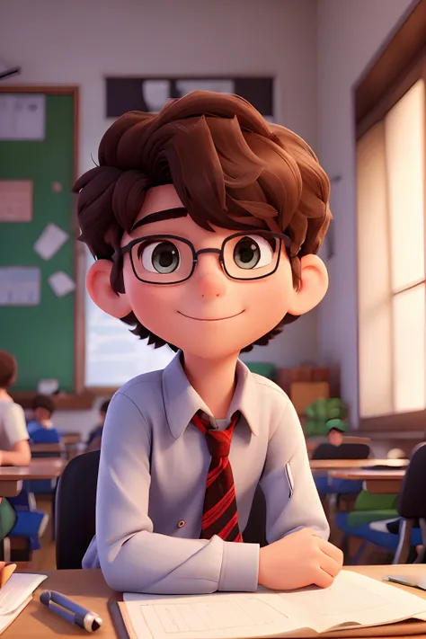 High-resolution image of an 18-year-old, magro, alto, Without glasses and with well-cut hair who plans to be a teacher