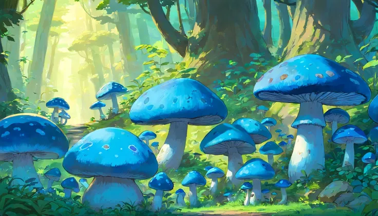 Blue mushrooms