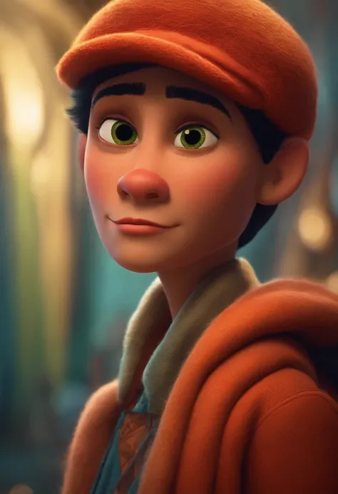 Criar um personagem no estilo pixar dentro de um jaleco. personagem morena