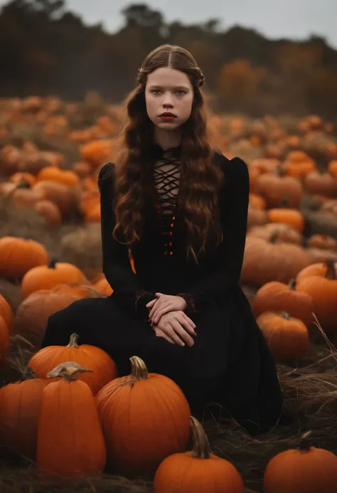 um homem forte, fantasiado de Mia goth no halloween, alta qualidade, melhor qualidade