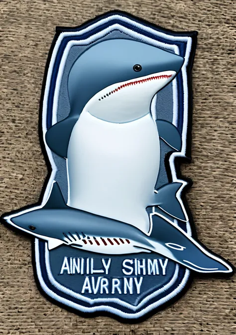 Blue shark army patch