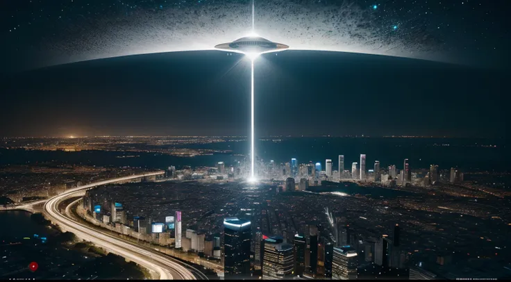 um close up de uma cidade com uma luz futurista em cima dela, tech city in the background, foto de paisagem urbana futurista, the image is futuristic, cidade do futuro, cidade do futuro, tecnologia do futuro, bela cidade do futuro, 3 d cidade, CIDADE FUTUR...