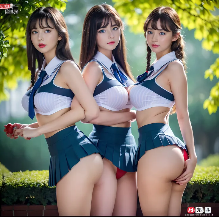 top-quality, 4K picture quality, ​masterpiece, Professional lighting without shadows, A hyper-realistic, perfect anatomia, Two girls,  ( with perfect body、Colossal breasts with tension:1.3), Bright and even whitening skin without wrinkles and steps, (Refle...