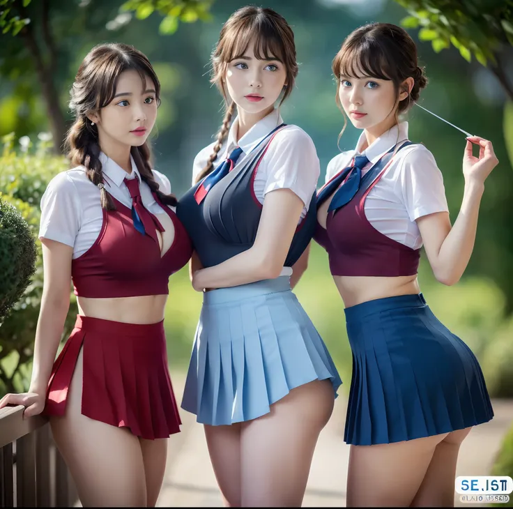 top-quality, 4K picture quality, ​masterpiece, Professional lighting without shadows, A hyper-realistic, perfect anatomia, Two girls,  ( with perfect body、Colossal breasts with tension:1.3), Bright and even whitening skin without wrinkles and steps, (Refle...