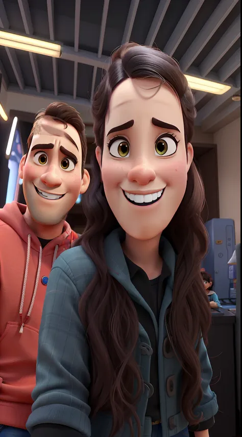 casal em estilo disney pixar, em alta qualidade