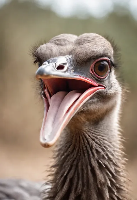 Fantastic animal ostrich body and snake head